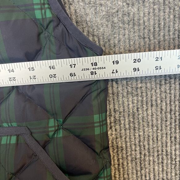 J Crew Factory Womens Plaid Quilted Puffer Vest Size Small Down Filled Preppy - Picture 8 of 9